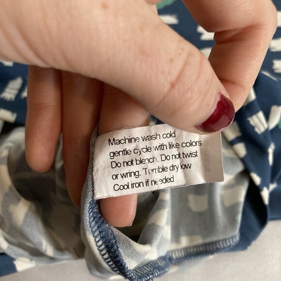 Tori Richard Honolulu Women's Blue Modern Print Dress Size M Artsy Stretchy‎ - Picture 7 of 11